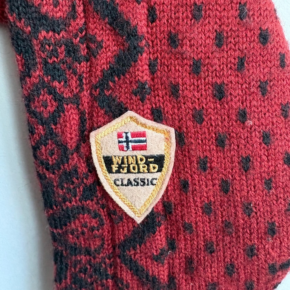 Vintage Windfjord Norwegian Wool Cardigan Red Nordic Sweater 100% Wool XL - Picture 5 of 8